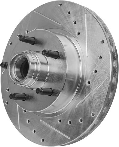 Detroit Axle - Front Brake Kit for Mazda Ford Ranger B2300 B3000 B4000 Drilled & Slotted Disc Brake Rotors Replacement Ceramic Brakes Pads : 11.28" inch Rotor in Saudi Arabia