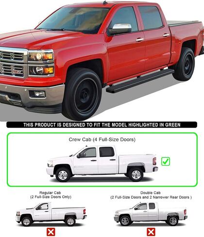 APS (Silver Running Board Style) Running Boards Nerf Bars Side Steps Compatible with Chevy Silverado GMC Sierra 1500 2500 3500 2001-2006 Crew Cab & Classic 07 in Saudi Arabia