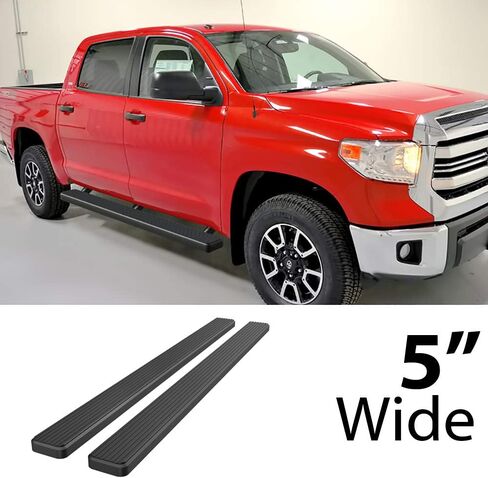 APS Black Stainless Steel Running Boards Style Compatible with Toyota Tundra 2007-2021 CrewMax (Side Steps Side Bars) 6in Wide in Saudi Arabia