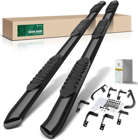yhtauto 5 بوصة الجري خطوات جانبية متوافقة مع Ford F-250 Super Duty/F-350 Super Duty 2017-2024 ، Crew Cab ، Bent Bent Ends Powder Black Carbon in Saudi Arabia