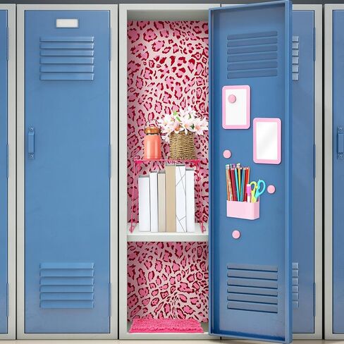 مجموعة ملحقات منظم الخزانة 16 قطعة من Pinkunn، ورق جدران مغناطيسي للسبورة البيضاء، مرآة مغناطيسية، سجادة ممحاة جافة، سجادة تخزين مغناطيسية، رف لتنظيم الأكواب للأشخاص العودة إلى أساسيات المدرسة (أرجواني) in Kuwait