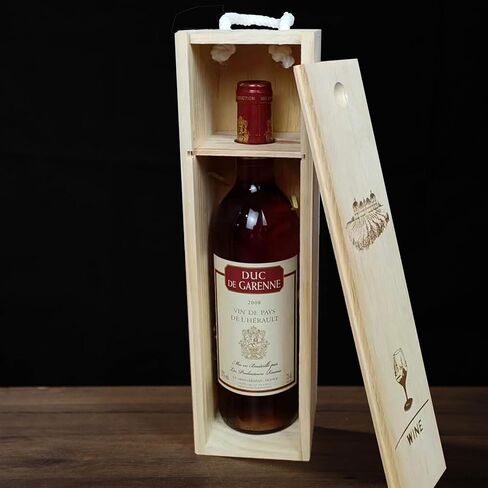 ARTAWEIN Premium DIY Vintage Wooden Box Basket Set: Wood Boxes for Gifts Ideal for 750ml Storage & Shipping with Single Bottle Holder Wine Crate and Wooden Tool Box (Set of 2 with logo) in Saudi Arabia
