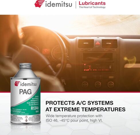 idemitsu Hermetic AC ضاغط زيت PAG - PAG 46 MVAC OIL لضاغط AC R134A (CAN 250 مل ، 8 أوقية) (1) in Saudi Arabia