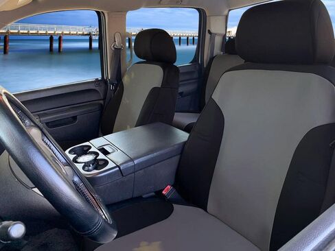 CarsCover Custom Fits 2014-2018 GMC Sierra Neoprene SUV Car Front Seat Covers Gray & Black Sides Driver & Passenger Cover in Saudi Arabia