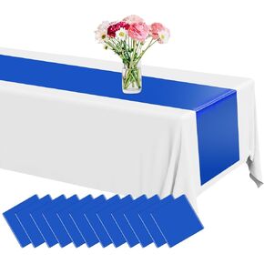 12 Pack Plastic Table Runner 14 X 108inch Red Long Wedding Table Runner Disposable Red Table Runner for Dinner Red Table Decorations for Christmas Wedding Graduation Birthday Party Decor in Kuwait