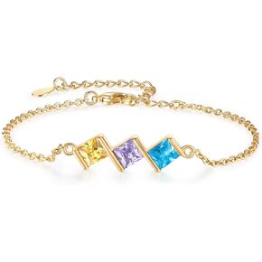 Personalized Infinity Heart Bracelet for Wowen with Birthstones, 18K Gold Names Bracelets, Gift for Women Girls, Mother’s Day, Birthday, Custom Engraved Family Jewelry for Mom, Wife, Grandma in Saudi Arabia