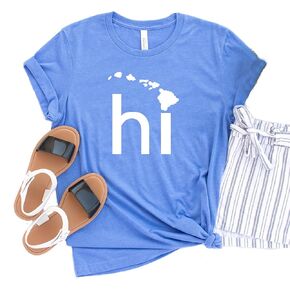 قميص هاواي ، قميص مرحبا ، تي شيرت هاواي ، قميص ولاية هاواي ، ولاية ألوها ، قميص هاواي ، مطابقة قمصان العطلات في هاواي ، تي شيرت جرافيك للجنسين (م ، هيذر راسبيري) in Kuwait