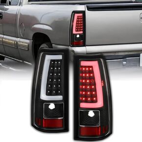 PENSUN Tail Lights Assembly Set Compatible With 2003 2004 2005 2006 Chevy Silverado 1500 2500 Rear Brake Lamp Pair Left+Right W/LED Black GM2800161 GM2801161 in Kuwait