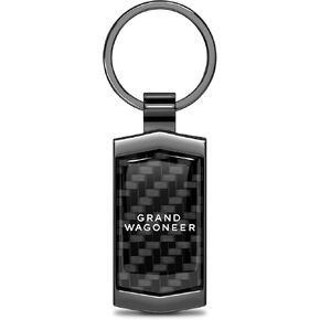 for Jeep Grand Wagoneer Real 3K Carbon Fiber Metal Case Key Chain in Saudi Arabia