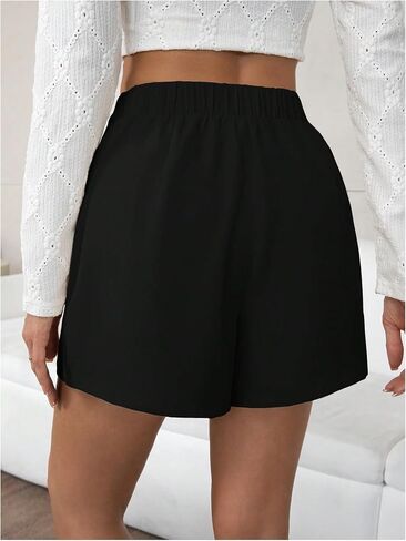 Wdirara Women's Women's High Pherced Button Front Wide Shorts in Saudi Arabia