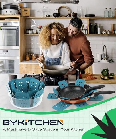 BYKITCHEN Pan Protectors with Stars, Larger & Thicker Pan Separators Protectors, Set of 9 and 3 Different Sizes, Pot Protectors for Stacking and Protecting Your Cookware in Kuwait