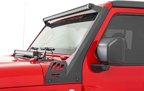Rough Country 50" Single Row LED Light Bar Upper Windshield Kit for Jeep Wrangler JL (2018-2024)/ Gladiator JT (2020-2024) in Saudi Arabia