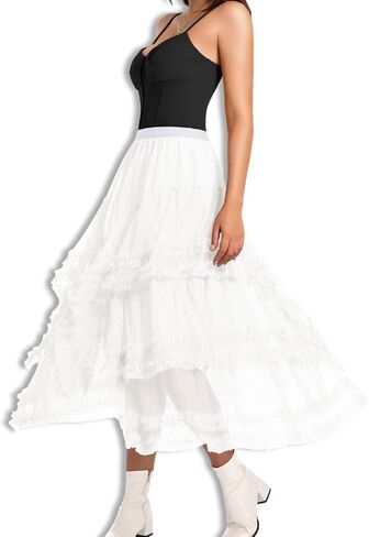 تنورة Kaei & Shi Heart Tulle ، تنانير شكك شكش للنساء ، تاريخ حفل زفاف عيد ميلاد الحفل in Kuwait