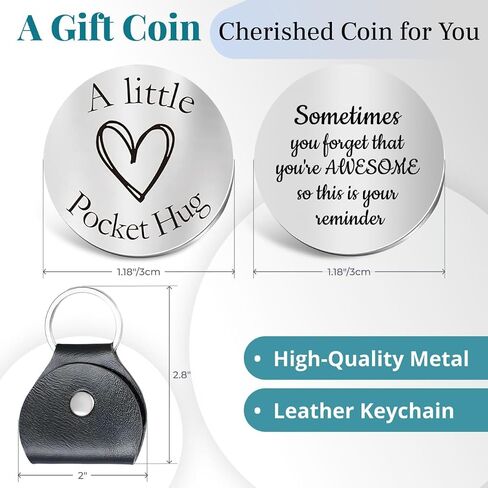 Personalized Pocket Hug Token Keychain Gifts for Men Women, Customized Keychain with Picture Inspirational Gifts for Husband, Wife, Girlfriend, Boyfriend, Mom, Dad, Grandma in Saudi Arabia