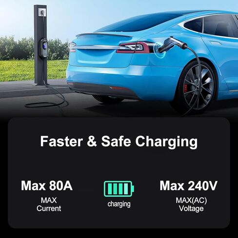 محول شاحن J1772 إلى Tesla، محول شاحن J1772 لطراز Tesla 3/Y/X/S، شحن سريع 80 أمبير 240 فولت تيار متردد (محول شحن SAE J1772 لسيارات Tesla فقط) in Kuwait