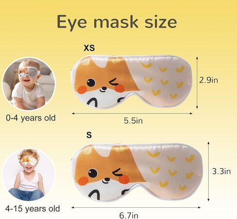 Luxurious Silk Sleep Mask for Baby - Extra Wide Adjustable Velcro Strap, Cute Baby Sleep Aid, Perfect for Kids Sleepover and Travel, Sleep mask Age 4-15. 100% Block Light. (Bunny, XSmall) in Kuwait