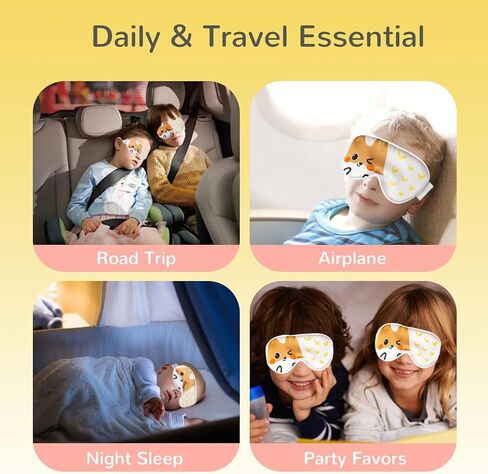 Luxurious Silk Sleep Mask for Baby - Extra Wide Adjustable Velcro Strap, Cute Baby Sleep Aid, Perfect for Kids Sleepover and Travel, Sleep mask Age 4-15. 100% Block Light. (Bunny, XSmall) in Kuwait