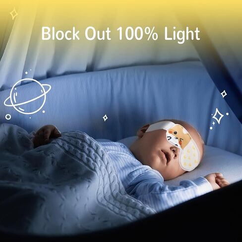 Luxurious Silk Sleep Mask for Baby - Extra Wide Adjustable Velcro Strap, Cute Baby Sleep Aid, Perfect for Kids Sleepover and Travel, Sleep mask Age 4-15. 100% Block Light. (Bunny, XSmall) in Kuwait