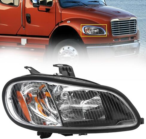 Headlight Assembly Compatible with 2004-2013 Freightliner M2 106 M2 112, Headlamps Head Lights Lamp Assembly (Pair) in Kuwait
