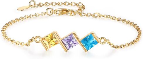 Personalized Infinity Heart Bracelet for Wowen with Birthstones, 18K Gold Names Bracelets, Gift for Women Girls, Mother’s Day, Birthday, Custom Engraved Family Jewelry for Mom, Wife, Grandma in Saudi Arabia