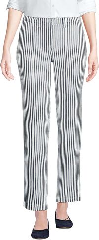 Lands' End Women's Mid Rise Classic Straight Leg Chino Ankle Pants in Saudi Arabia