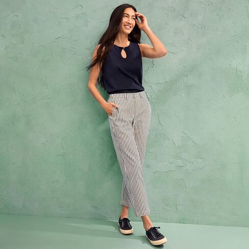 Lands' End Women's Mid Rise Classic Straight Leg Chino Ankle Pants in Saudi Arabia