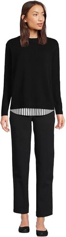 Lands' End Women's Mid Rise Classic Straight Leg Chino Ankle Pants in Saudi Arabia