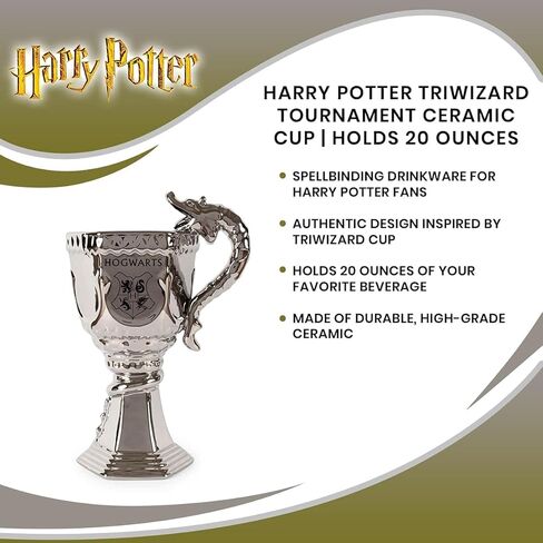 Seven20 Harry Potter Triwizard Cup Cup Cup | كوب القهوة الكبير ، أساسيات المطبخ المنزلي ، شربات الجدة | هدايا العالم السحرية الرسمية ومقتنياتها | يحمل 20 أوقية in Saudi Arabia