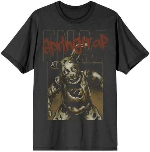 Five Nights at Freddy's Springtrap Freddy Men's Charcoal Crew Neck Short Sleeve T-Shirt in Kuwait