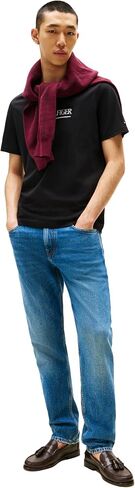 Tommy Hilfiger Men Men Short Sleeve Cotton Cotton Thirts مع شعار مطبوع in Kuwait