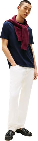 Tommy Hilfiger Men Men Short Sleeve Cotton Cotton Thirts مع شعار مطبوع in Kuwait