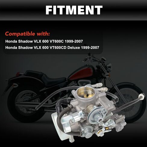 USTAR Carburetor Compatible with Honda Shadow VLX 600 VT600C VT600CD Deluxe 1999-2007 Replace# 16100-MZ8-U43 16100MZ8U43 in Saudi Arabia