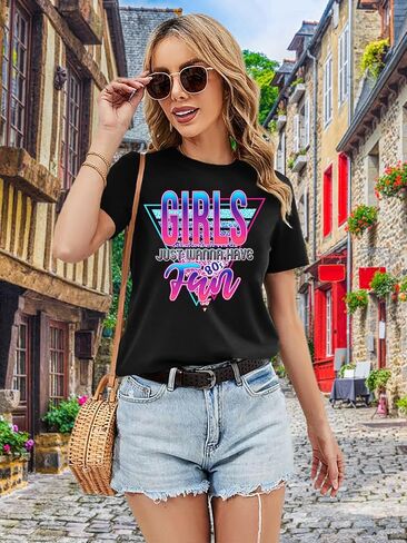 80s Shirts for Women Retro 1980s Party Tees 80s' Disco Music Gifts T-Shirts Tops in Saudi Arabia