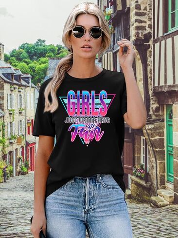 80s Shirts for Women Retro 1980s Party Tees 80s' Disco Music Gifts T-Shirts Tops in Saudi Arabia