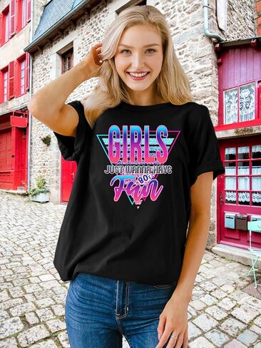 80s Shirts for Women Retro 1980s Party Tees 80s' Disco Music Gifts T-Shirts Tops in Saudi Arabia