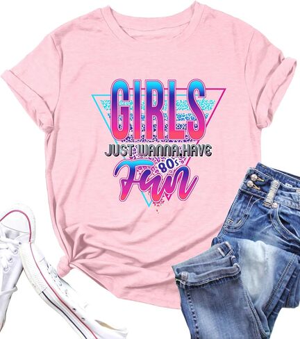 80s Shirts for Women Retro 1980s Party Tees 80s' Disco Music Gifts T-Shirts Tops in Saudi Arabia