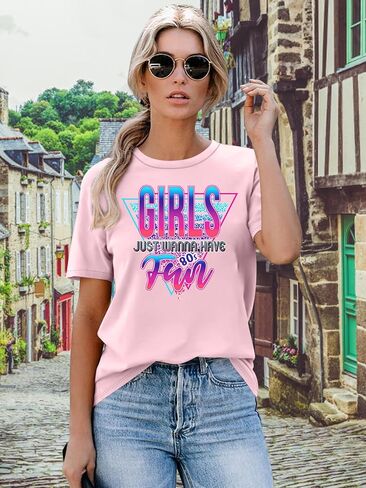 80s Shirts for Women Retro 1980s Party Tees 80s' Disco Music Gifts T-Shirts Tops in Saudi Arabia