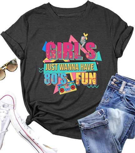 80s Shirts for Women Retro 1980s Party Tees 80s' Disco Music Gifts T-Shirts Tops in Saudi Arabia