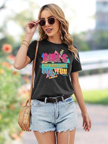 80s Shirts for Women Retro 1980s Party Tees 80s' Disco Music Gifts T-Shirts Tops in Saudi Arabia