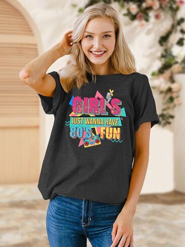 80s Shirts for Women Retro 1980s Party Tees 80s' Disco Music Gifts T-Shirts Tops in Saudi Arabia