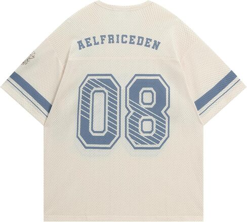 Aelfric Eden Jersey Shirts for Women Y2k Oversized V Neck Graphic Tees Football Number Streetwear T Shirt Tops in Saudi Arabia