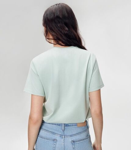 Women Short Sleeve T-Shirt Casual Blouse Cool Trendy Cotton Sorona Basic Top Summer Solid Color Outfits Clothes in Saudi Arabia