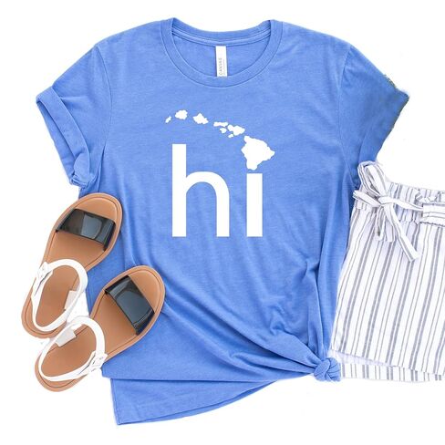 Hawaii Shirt, HI Shirt, Hawaii Graphic Tee, Hawaii State Shirt, The Aloha State, Hawaiian Shirt, Matching Hawaii Vacation Shirts, Unisex Graphic Tee (M, Heather Raspberry) in Kuwait