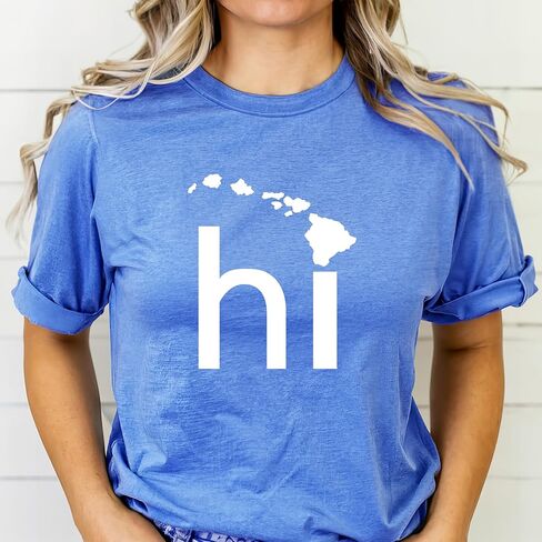 Hawaii Shirt, HI Shirt, Hawaii Graphic Tee, Hawaii State Shirt, The Aloha State, Hawaiian Shirt, Matching Hawaii Vacation Shirts, Unisex Graphic Tee (M, Heather Raspberry) in Kuwait