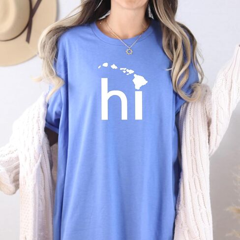 Hawaii Shirt, HI Shirt, Hawaii Graphic Tee, Hawaii State Shirt, The Aloha State, Hawaiian Shirt, Matching Hawaii Vacation Shirts, Unisex Graphic Tee (M, Heather Raspberry) in Kuwait