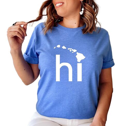 Hawaii Shirt, HI Shirt, Hawaii Graphic Tee, Hawaii State Shirt, The Aloha State, Hawaiian Shirt, Matching Hawaii Vacation Shirts, Unisex Graphic Tee (M, Heather Raspberry) in Kuwait