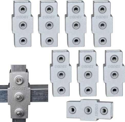 Square Tubing Connector Square Tube Fittings, One T 3 Way Connector,SiegYma 8Pcs Square Tube Fittings for Square Tubes for Square Railing Chain Fence Guardrail End Rails Clamps in Kuwait