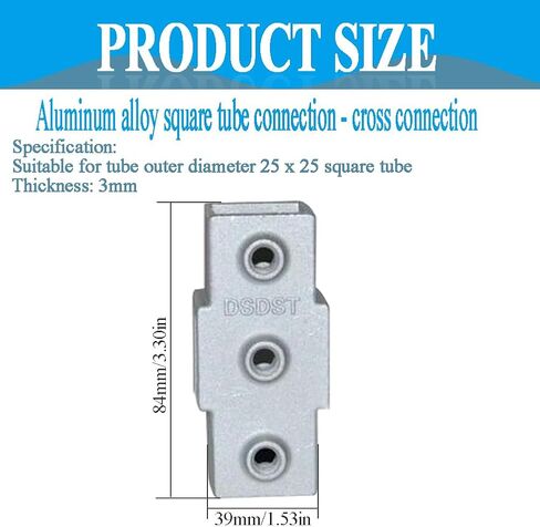 Square Tubing Connector Square Tube Fittings, One T 3 Way Connector,SiegYma 8Pcs Square Tube Fittings for Square Tubes for Square Railing Chain Fence Guardrail End Rails Clamps in Kuwait