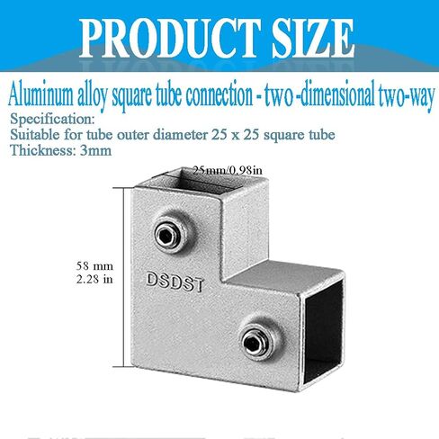 Square Tubing Connector Square Tube Fittings, One T 3 Way Connector,SiegYma 8Pcs Square Tube Fittings for Square Tubes for Square Railing Chain Fence Guardrail End Rails Clamps in Kuwait