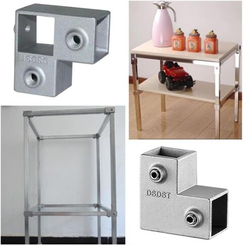 Square Tubing Connector Square Tube Fittings, One T 3 Way Connector,SiegYma 8Pcs Square Tube Fittings for Square Tubes for Square Railing Chain Fence Guardrail End Rails Clamps in Kuwait